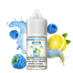 pod juice Bottle of Blue Raz Lemonade vape juice with blueberries and lemon slices on a white background
